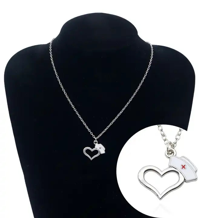 Healing Elegance: Nurse Cap and Syringe Pendant for Doctor Nurse