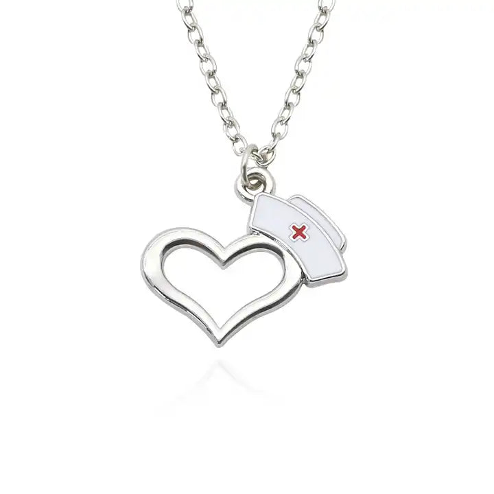 Healing Elegance: Nurse Cap and Syringe Pendant for Doctor Nurse