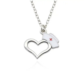 Healing Elegance: Nurse Cap and Syringe Pendant for Doctor Nurse