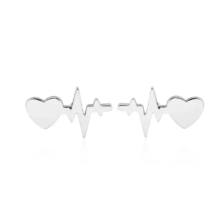 Precious Pulse for Doctors: Heart and Wave Earring