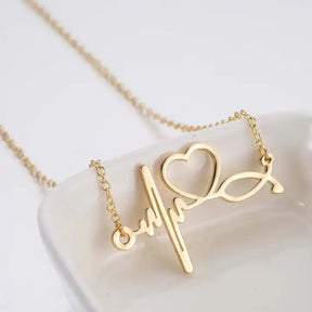 Gift for Doctor Nurse Heartbeat & Stethoscope Pendant Trio